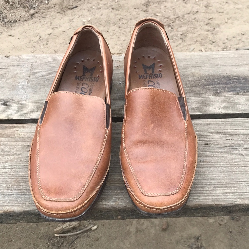 Mephisto Women’s Tan Leather Slip-On Loafers
